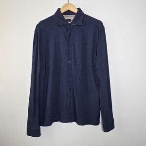 Left Coast Tee Blue long sleeve button up shirt in Great condition Size Medium